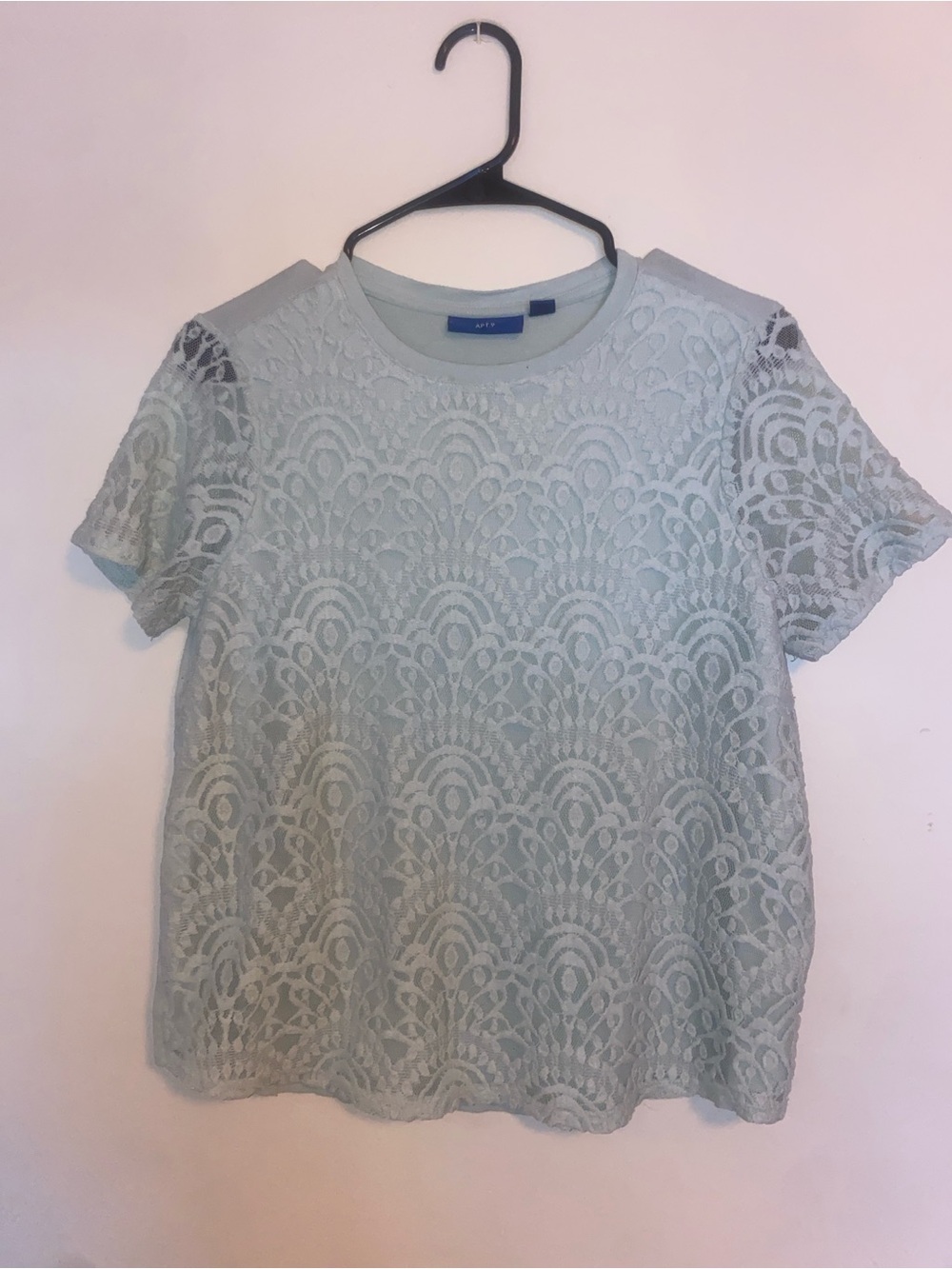 Sea Foam Lace Front Shirt